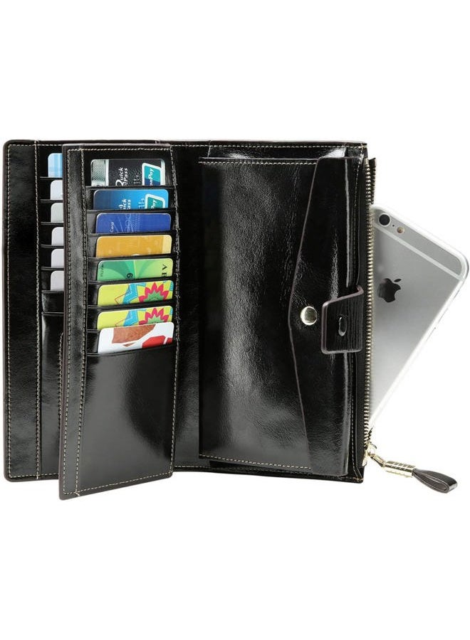 ITSLIFE محفظة كلتش جلدية فاخرة بسعة كبيرة للنساء مع حماية من RFID - Image 3