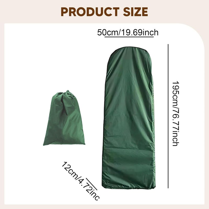 Folding Ladder Cover Cover Weatherproof Portable Dustproof Ladder Storage Bag Stepladder Protector for Outdoor, Green, 50x195x12cm - Image 5