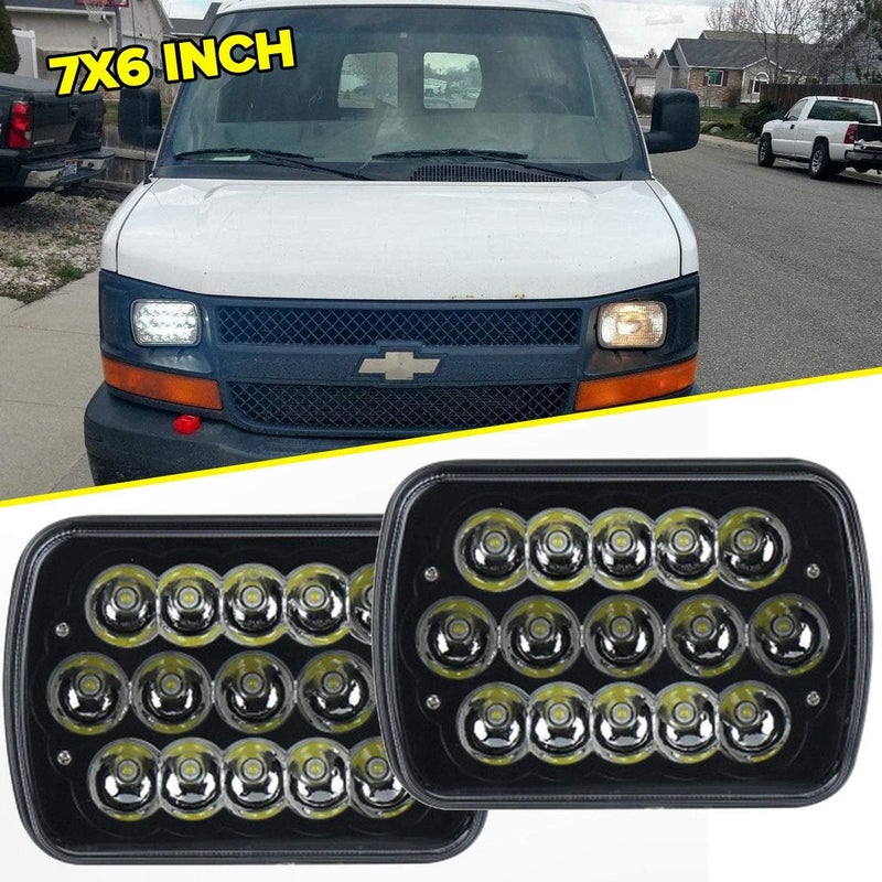 V-Spec 7" x 6" 45W 15-LED Headlight - Image 2