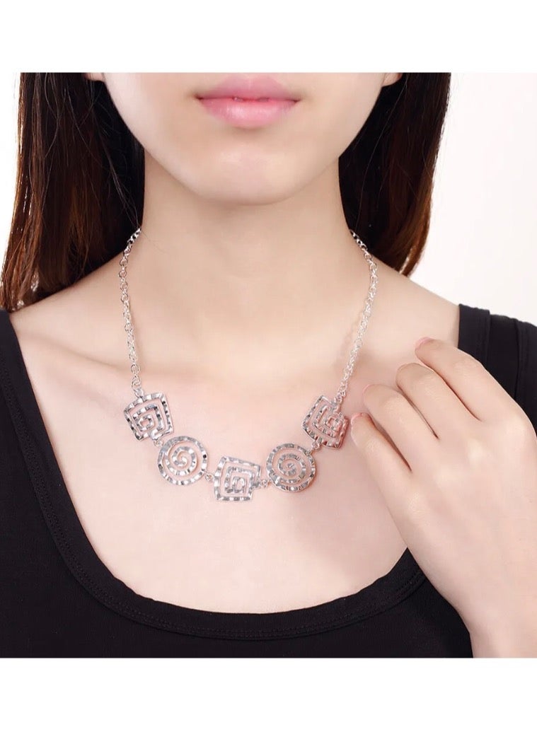 سلسال نسائي فاخر وأنيق مطلي بالفضة الخالصة 925 - Image 2