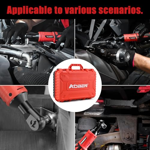 AOBEN Cordless Electric Ratchet Wrench with 83pc 1/4" to 3/8" impact sockets set,12V Electric Wrench with Variable Speed,3/8" to 1/4" Adapter, 3" Extension Bar - Image 4