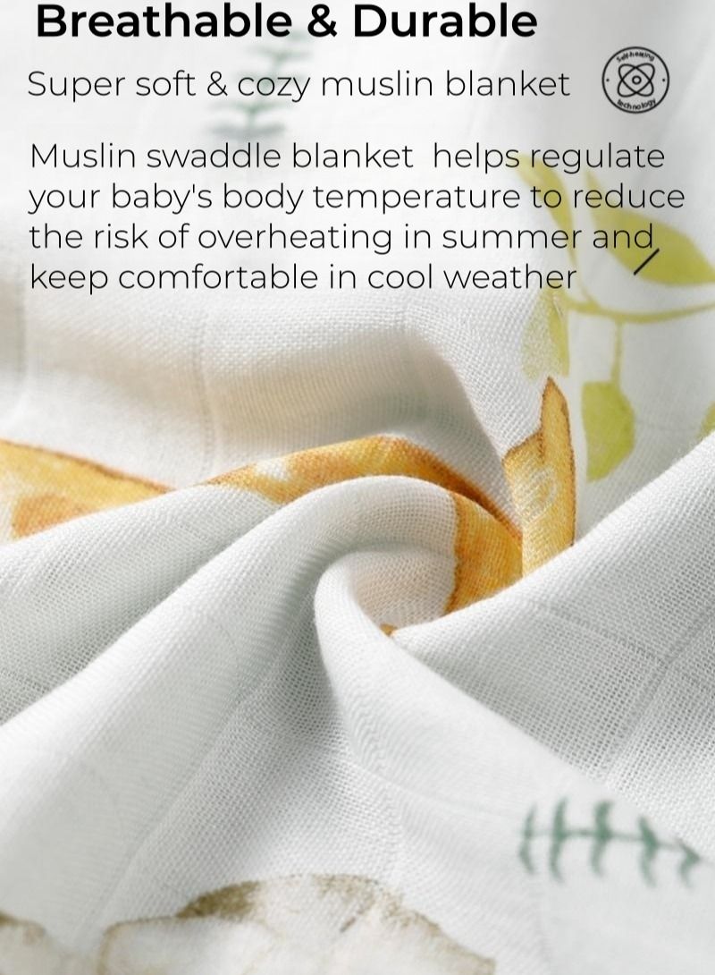 EMXEE Swaddle Blanket, Muslin Swaddle Blankets for Boys and Girls, Baby Receiving Swaddles, Unisex Receiving Blanket Newborn Gifts - Image 4