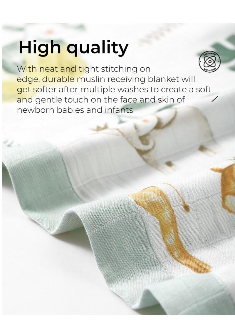 EMXEE Swaddle Blanket, Muslin Swaddle Blankets for Boys and Girls, Baby Receiving Swaddles, Unisex Receiving Blanket Newborn Gifts - Image 5