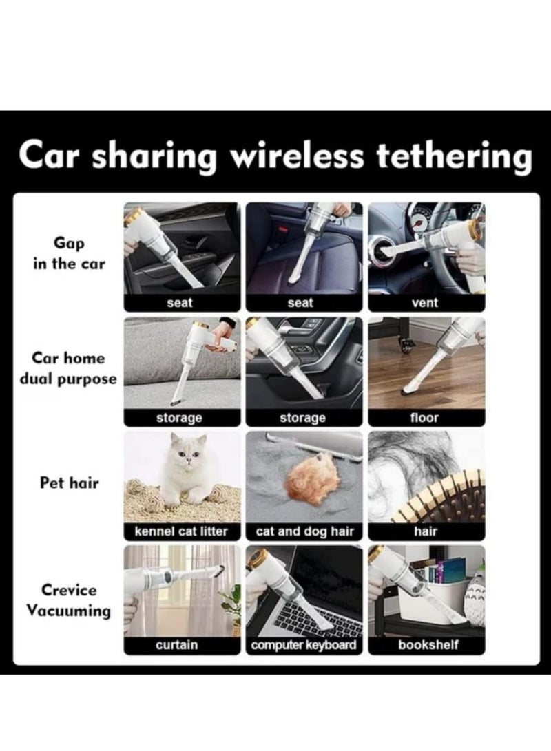 Wireless Handheld Car Vacuum Cleaner, Car Vacuum, Car Vacuum Cleaner High Power Cordless Rechargeable, Mini Car Vacuum Cleaner, Portable Vacuum Cleaner for Car Home Office - Image 3