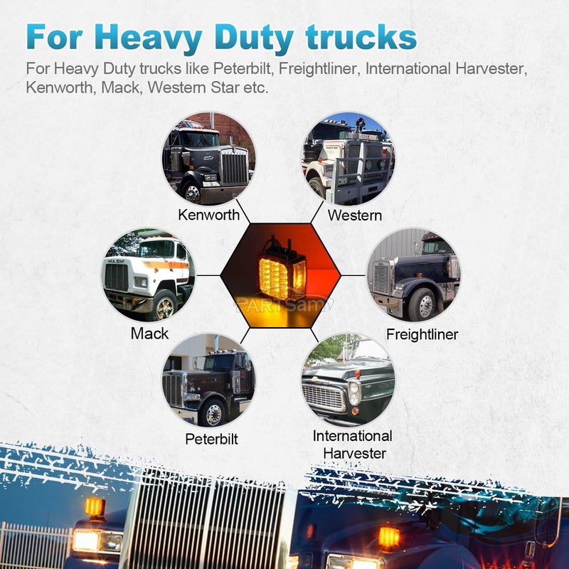 Partsam 2x Truck Trailer Square LED Stop Turn Tail Light - Image 5