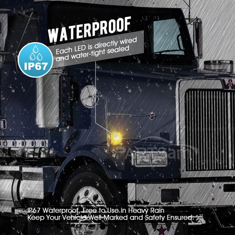 Partsam 2x Truck Trailer Square LED Stop Turn Tail Light - Image 2