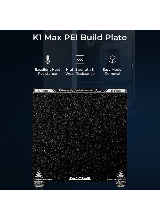 Creality K1 Max PEI Build Plate Kit 315*310mm with Excellent Heat Resistance Easy Model Removal High Strength & Wear Resistance Suitable for FDM 3D Printers with 315x310mm