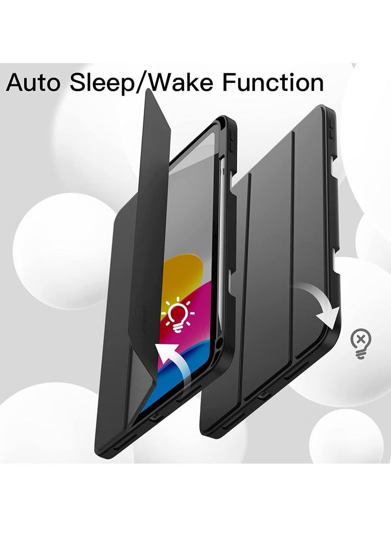 JAJEEK Case for iPad 10th Generation 10.9 Inch (2022 Model) – Slim Stand Hard Back Shell Cover with Auto Wake/Sleep Function, Durable Protection, Lightweight, and Stylish – Precise Cutouts for Easy Access to Ports, Buttons & Camera – Perfect Fit for iPad 10.9” 10th Gen (Black) - Image 4