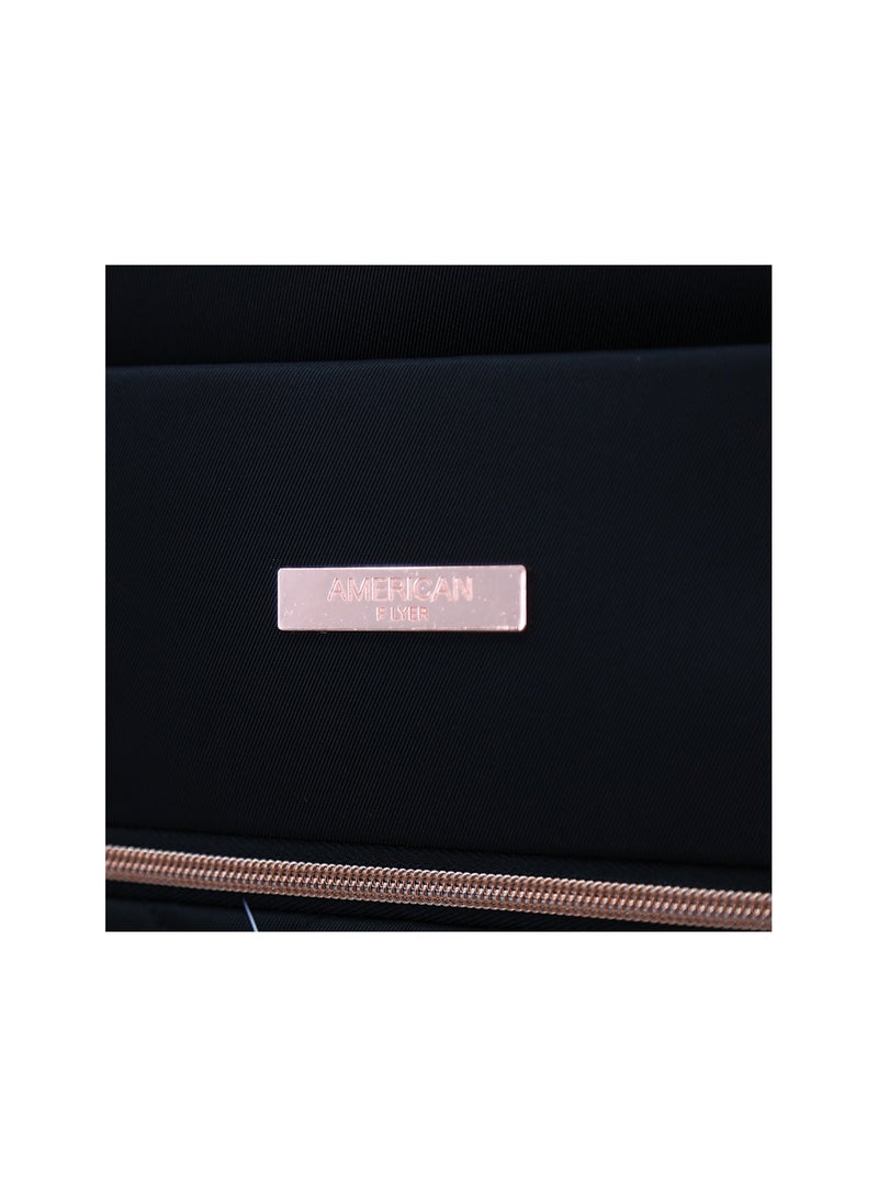 AMERICAN FLYER Softside Luggage Trolley Bag 3 Pieces Set,Black (S-20",M-24",L-28") - Image 4