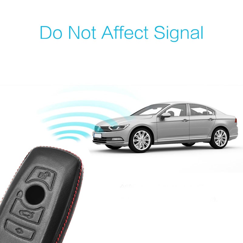 MECHCOS Compatible with BMW X1 X3 X4 X5 X6 3 5 7 Series M1 M2 M3 F05 F10 F20 F30 335 328 535 650 740 Key Fob Cover Leather Keyless Entry Remote Control Smart Jacket Case Protector Shell - Image 3