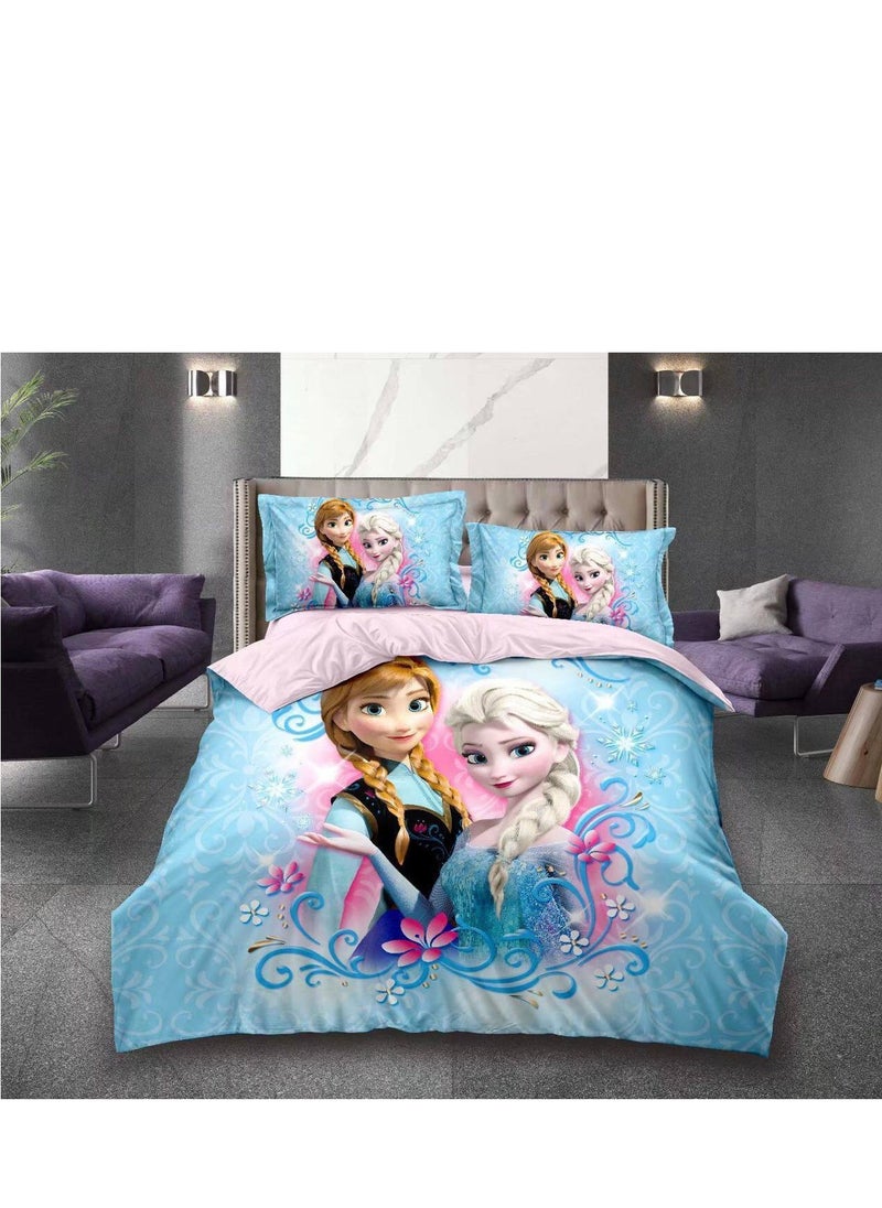 4 Pieces Set Cartoon Character Single Size Comforter Set 160 X 210 Cm Fitted Sheets Size 120 X 200cm