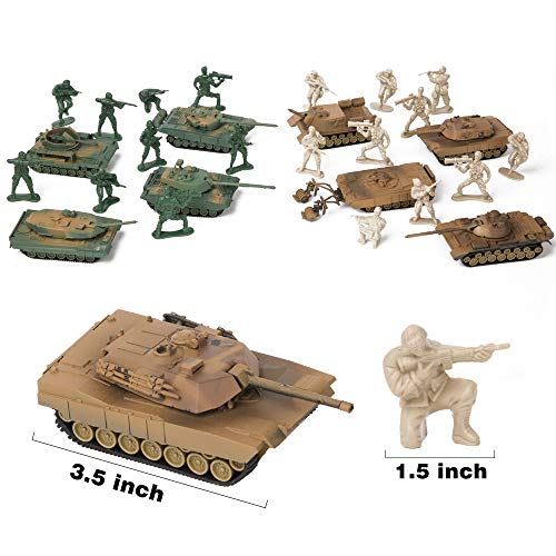 PROLOSO Military Army Playset 8 Take Apart Battle Tank Models and 20 Tiny Toy Soldiers - Image 4