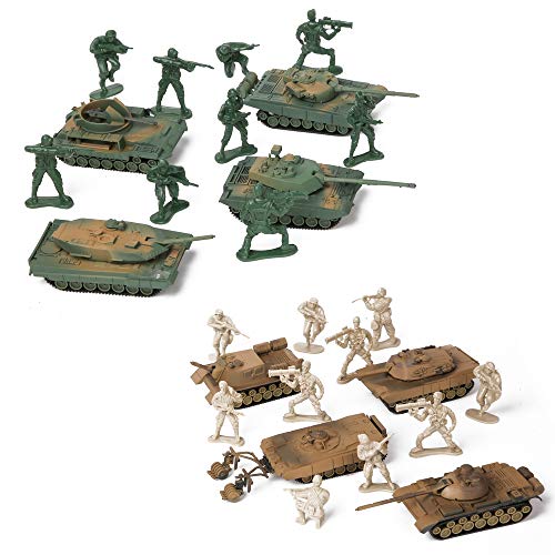 PROLOSO Military Army Playset 8 Take Apart Battle Tank Models and 20 Tiny Toy Soldiers - Image 5