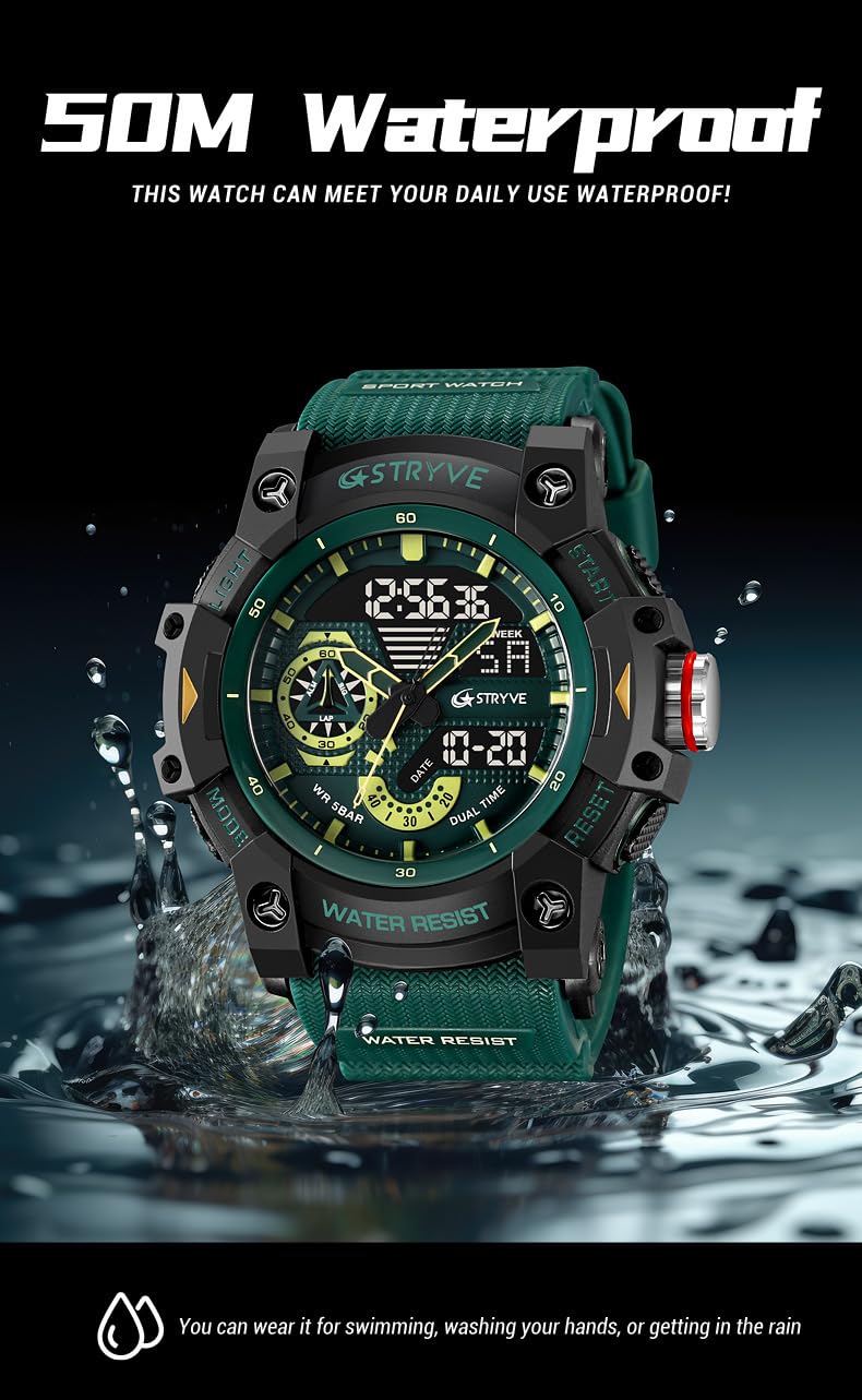 Gosasa Men's Watches Multi Function Military S-Shock Sports Watch LED Digital Waterproof Alarm Watches - Image 4