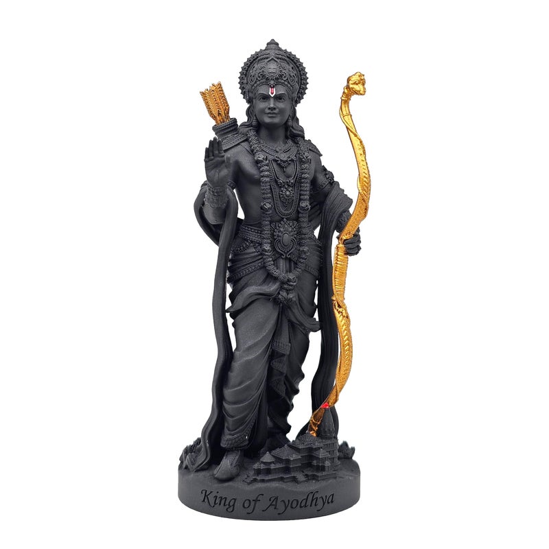 MurtiHome King of Ayodhya Ram Murti, 12.7 cm Height, Black, 3D Printed, UV Resin, Hindu Religious Idol of Lord Shri Ramji - Image 5