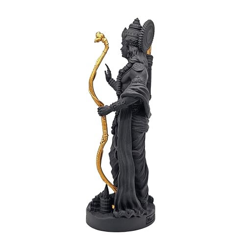 MurtiHome King of Ayodhya Ram Murti, 12.7 cm Height, Black, 3D Printed, UV Resin, Hindu Religious Idol of Lord Shri Ramji - Image 4