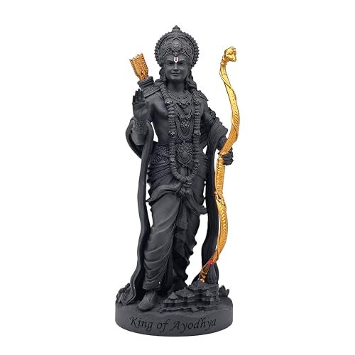 MurtiHome King of Ayodhya Ram Murti, 12.7 cm Height, Black, 3D Printed, UV Resin, Hindu Religious Idol of Lord Shri Ramji - Image 1