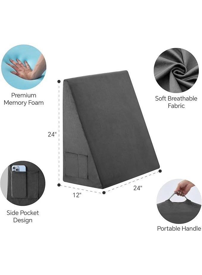 Orthopedic Bed Wedge Pillow – Memory Foam Incline Cushion for Acid Reflux Relief, Comfortable Sleep & Post Surgery Support - Image 4