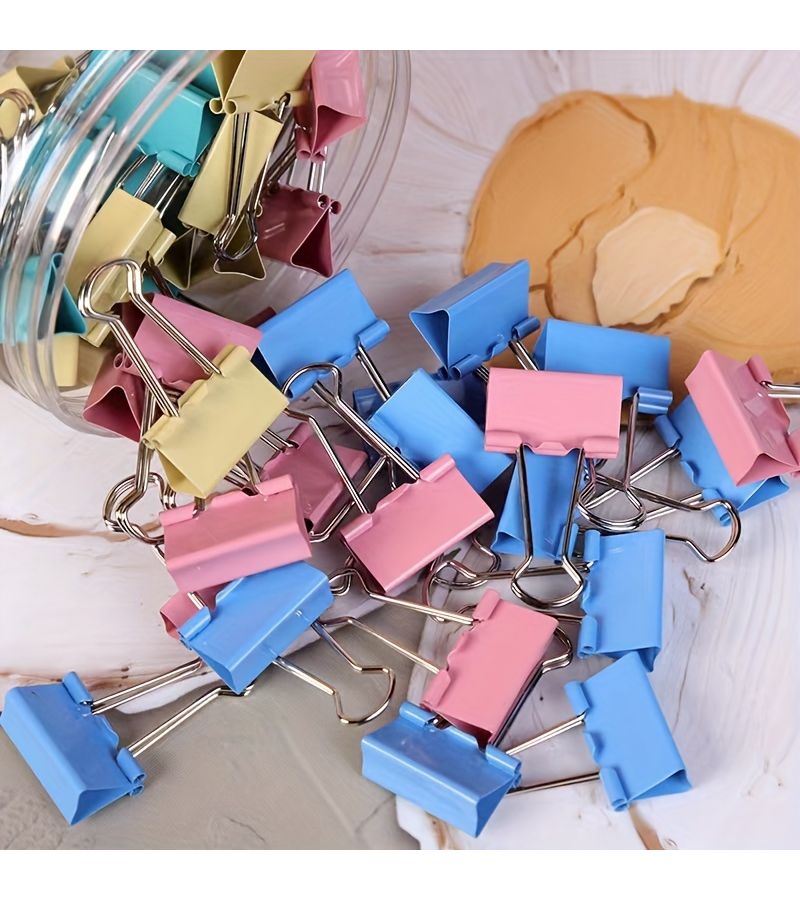 Mixed Colors Binder Clips 15mm 10 Pack for Office School Documents Sealing - Image 4