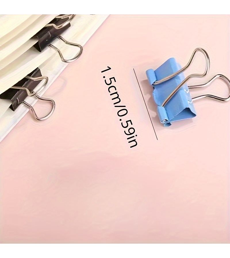 Mixed Colors Binder Clips 15mm 10 Pack for Office School Documents Sealing - Image 2