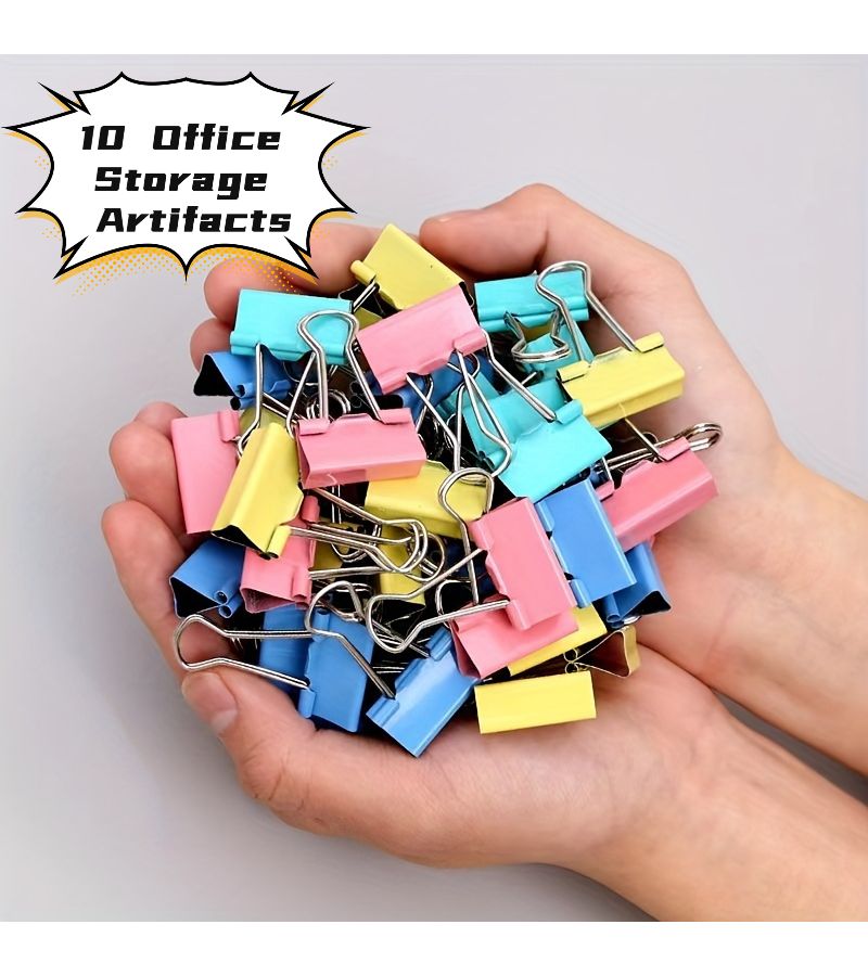 Mixed Colors Binder Clips 15mm 10 Pack for Office School Documents Sealing - Image 5
