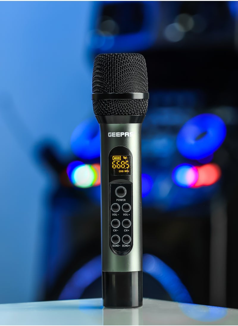 GEEPAS - Geepas UHF Wireless Microphone- GMP15014| High-Quality Sound and Low Noise, Improves Mobility and Flexibility| Select up to 30 Unique Frequencies, Effective Range 100 ft. , Perfect for Live Performers - Image 1