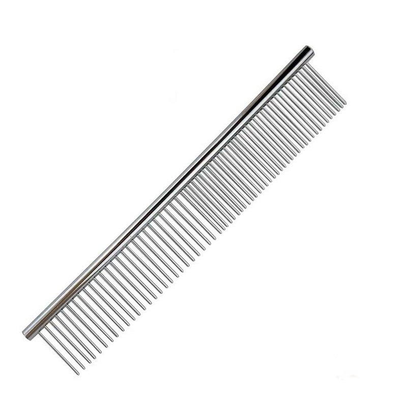 JUDEE Pet Rounded Teeth Stainless Steel Pet Hair Grooming Flat Comb for Dogs, Cats, Rabbits and Birds, Small (6 Inch) - Image 1