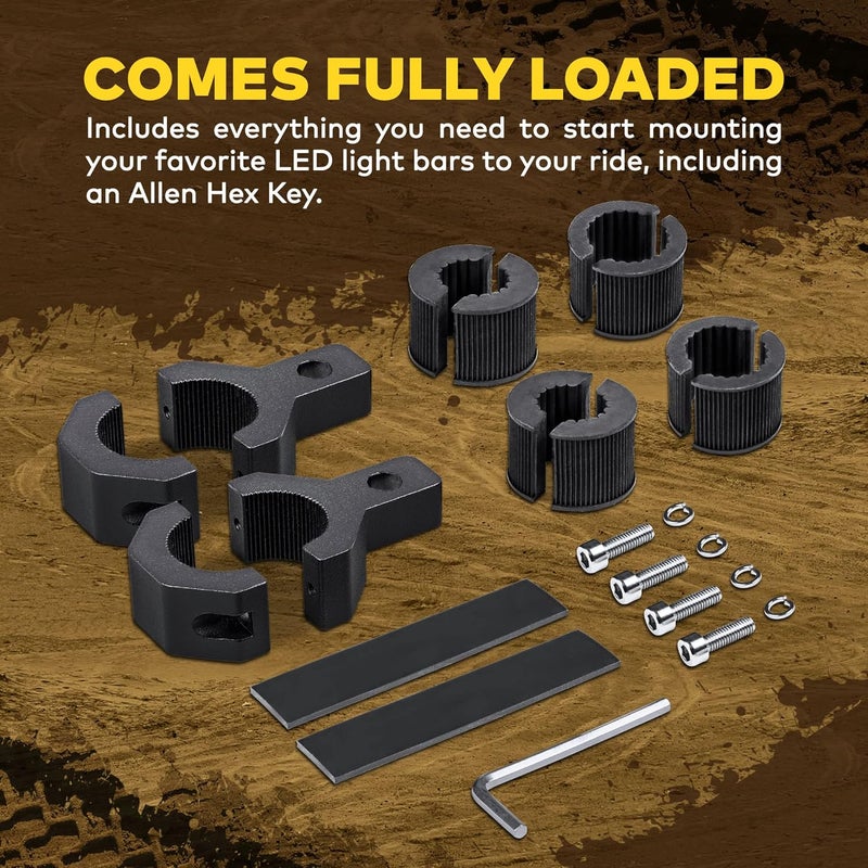 LAMPHUS Off-Road ATV UTV Light Bar Mounts Mounting Bracket Mini Bar Clamp Kits [0.75"/1"/1.25" Inch] [Vertical Bar] [Aluminium] [2 Unit] Bull Bar UTV Roll Bar Clamp Tube Roll Cage Clamps Mount for ATV UTV - Image 5