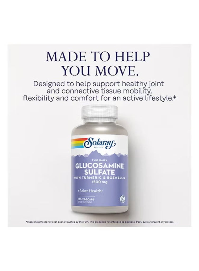 كبريتات الجلوكوزامين ١٥٠٠ ملغ، ١٢٠ كبسولة نباتية - مكمل غذائي لدعم المفاصل وزيادة مرونتها - Image 3