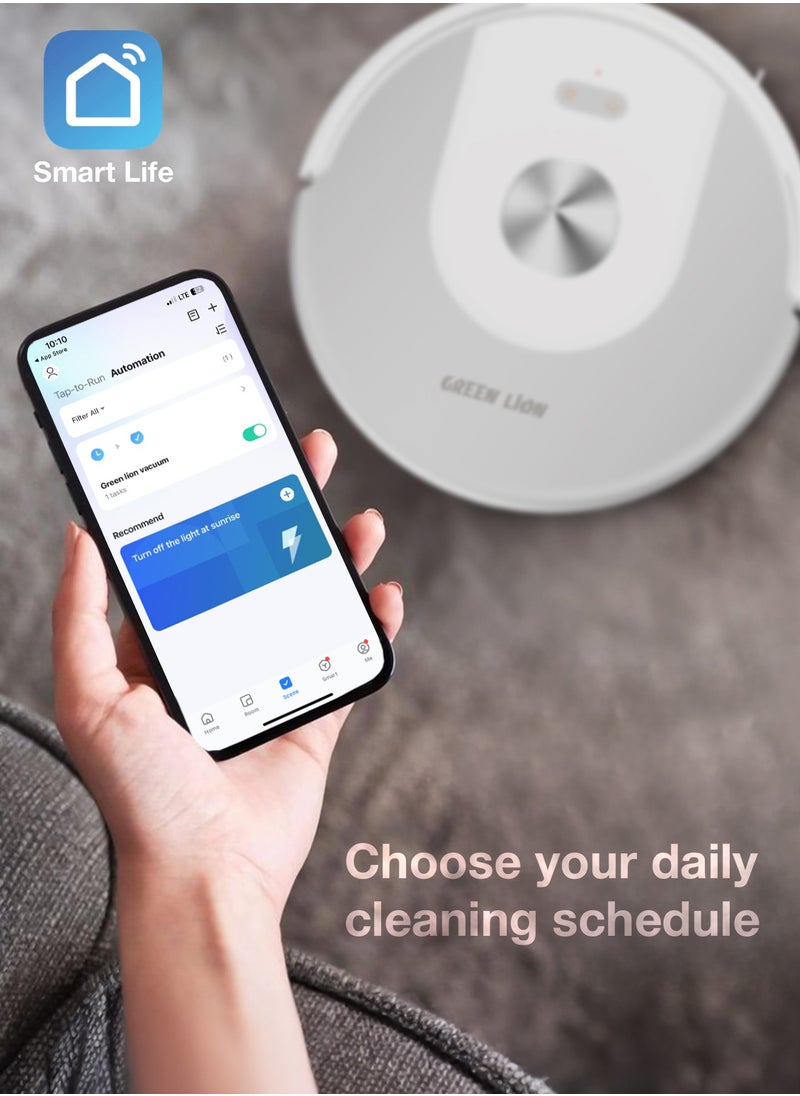 Smart Robot Vacuum 3000PA / Vacuum & Mop / Room Mapping / Path Planning Vacuum Cleaner / Schedule Ahead / Efficiency Cleaning & Mopping/ Low Noise Vacuum for Pet Owners / Smart Robo Vacuum - White