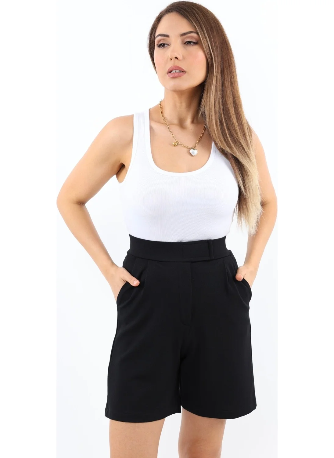 ريتنيس Line Women's Lycra Velcro Black Shorts