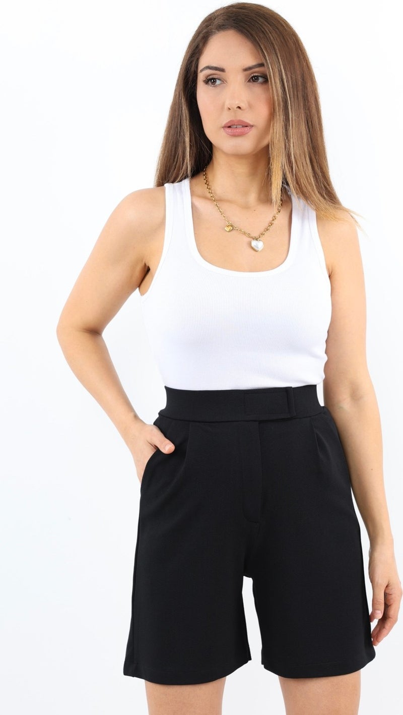 Ritnice Line Women's Lycra Velcro Black Shorts  - Image 1