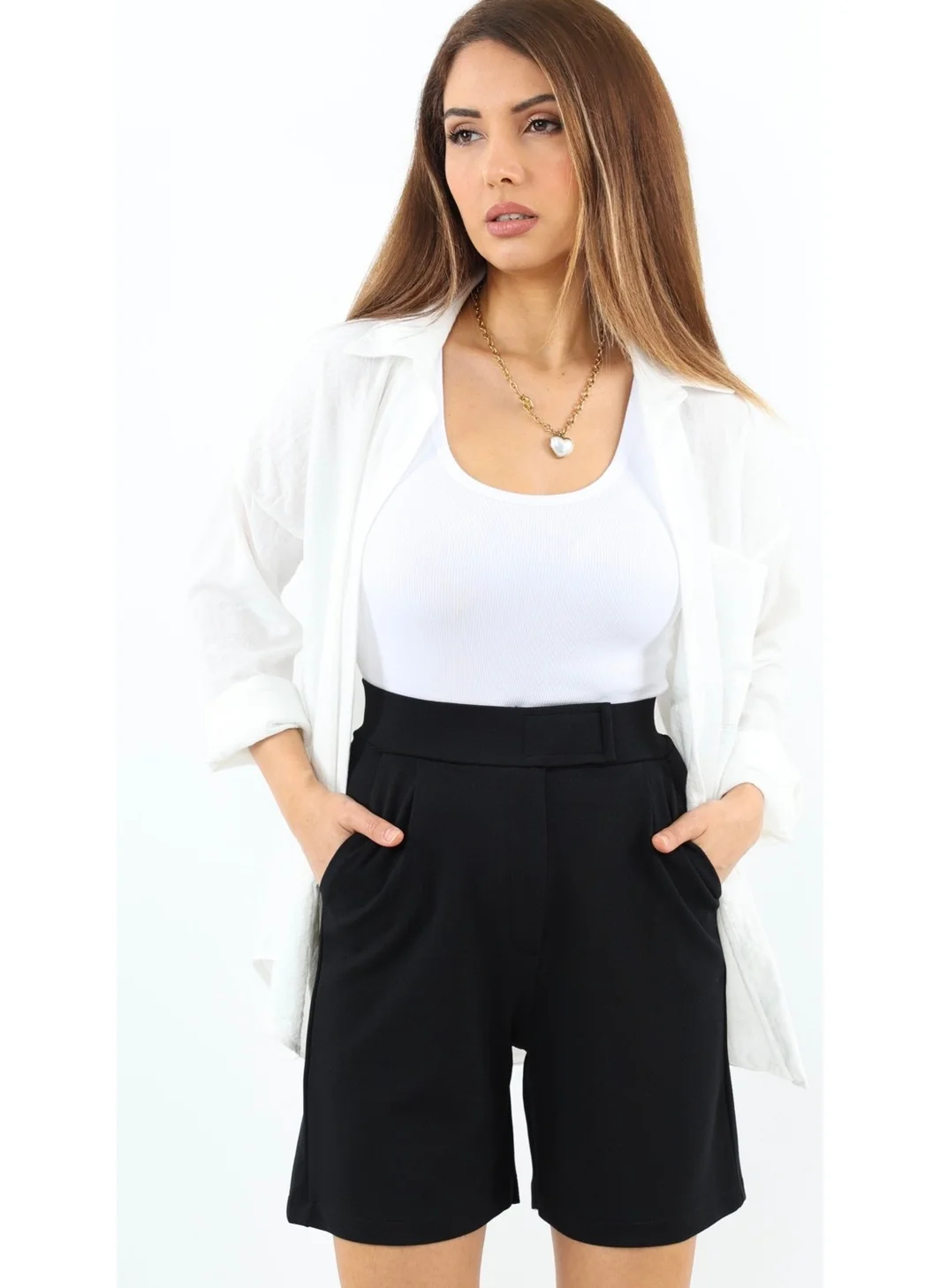 ريتنيس Line Women's Lycra Velcro Black Shorts