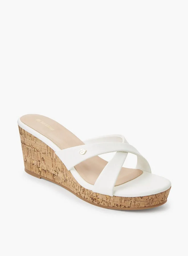 Surestep Women Lightweight Elegant Wedge Heel Sandals With Cork Finish