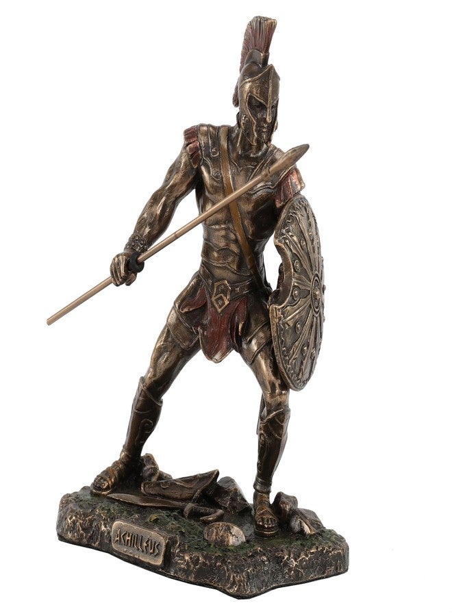 Veronese Design Achilles Rage Trojan War Hero Achilleus Holding Spear and Shield Statue - Image 1