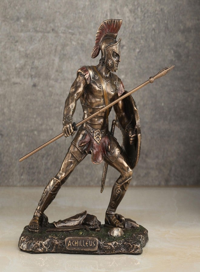 Veronese Design Achilles Rage Trojan War Hero Achilleus Holding Spear and Shield Statue - Image 3