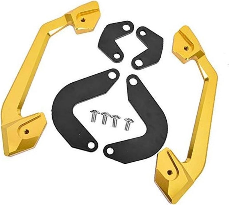 QASULER Motorcycle Rear Passenger Grab Handle Bar - Gold - Image 1