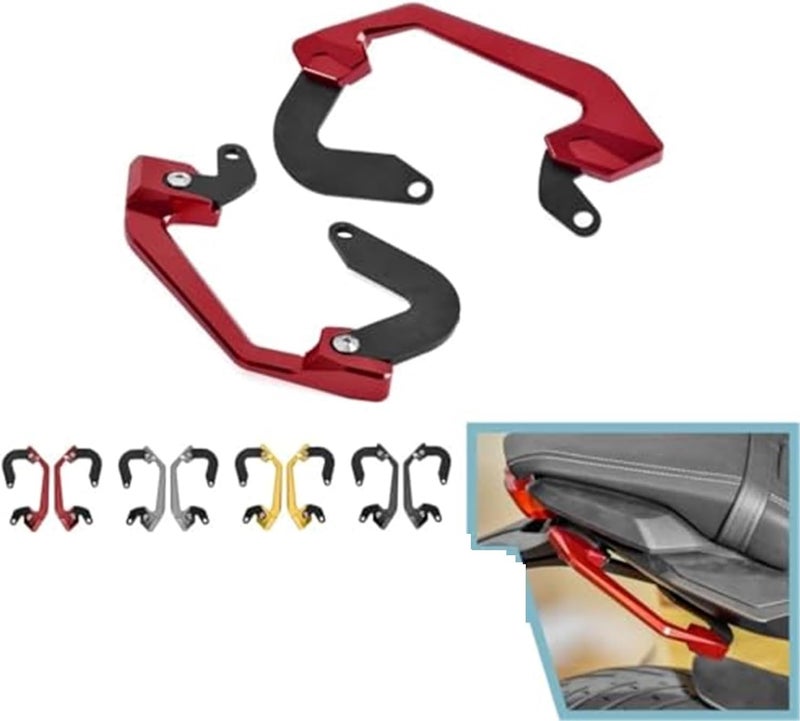 QASULER Motorcycle Rear Passenger Grab Handle Bar - Gold - Image 4