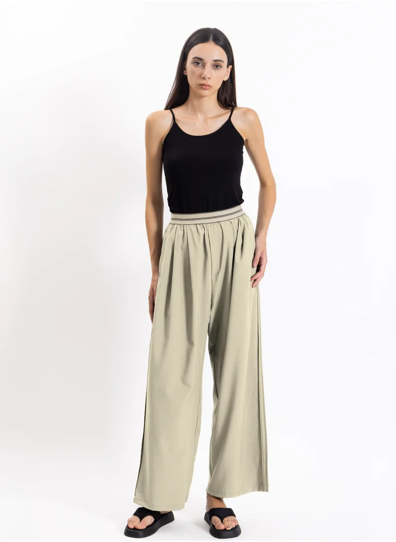SHAPES DETAILED WIDE LEG COMFORT TROUSERS