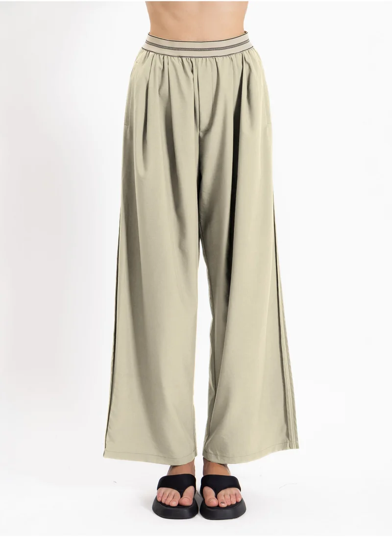 SHAPES DETAILED WIDE LEG COMFORT TROUSERS