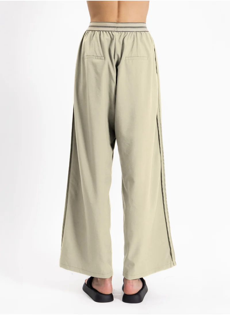 SHAPES DETAILED WIDE LEG COMFORT TROUSERS