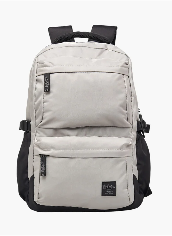 Lee Cooper Solid School Backpack with Adjustable Shoulder Straps and Zip Closure - 17x32x46 cms