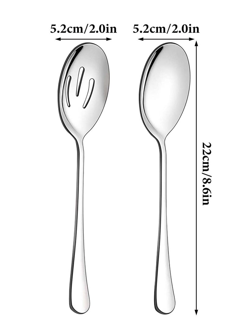 6-Piece Stainless Steel Serving Spoon and Colander Set, Mirror Polished, Dishwasher Safe, Perfect for Buffets and Parties  - Image 2