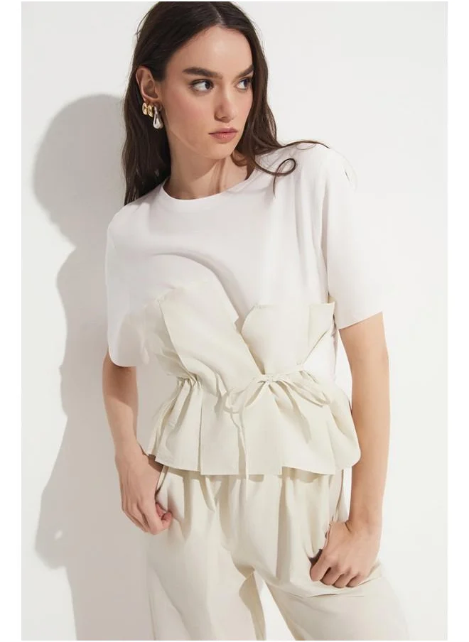 JUNE June Trouser & Blouse Set Stone