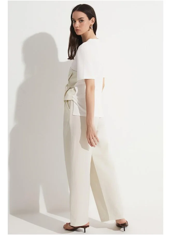 JUNE June Trouser & Blouse Set Stone