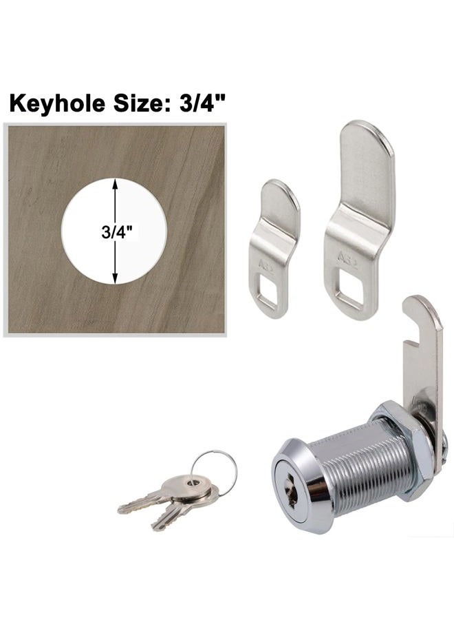 WOOCH Cabinet Cam Lock, 1-1/8 Inch Keyed Alike Cam Locks Secure File Drawer Door Mailbox Tool Box Dresser RV Cylinder Replacement Lock Hardware, Fits on 1" Max Panel Thickness (4 Pack) - Image 2