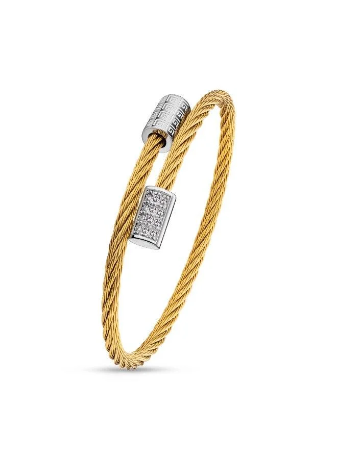 Guy Laroche Camille Gold and Silver Bangle with Crystals for Women