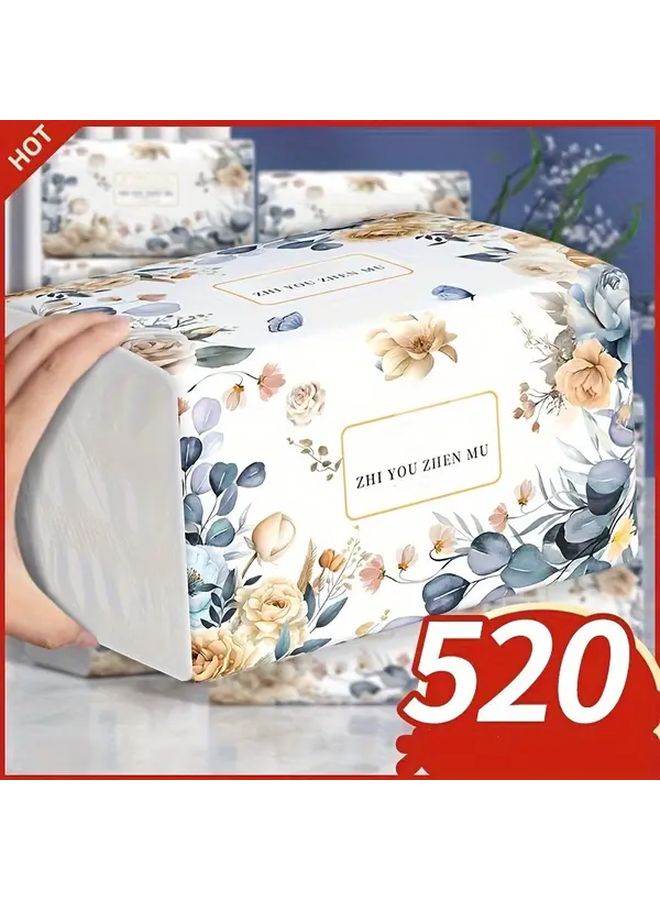 1 Pack 520 Sheets Ultra Soft Absorbent Facial Tissues For Kitchen Bathroom Living Room - Image 2