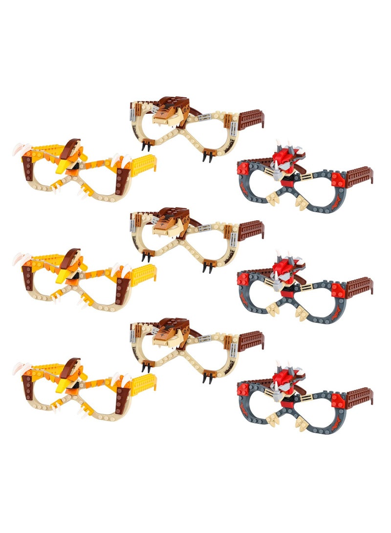 Excefore Building Blocks Glasses Kits, 9Pcs Building Blocks Party Bag Fillers, DIY Creative Eyeglasses Toys, Funny Party Glasses Decoration, for Kids Party Favour  - Image 3