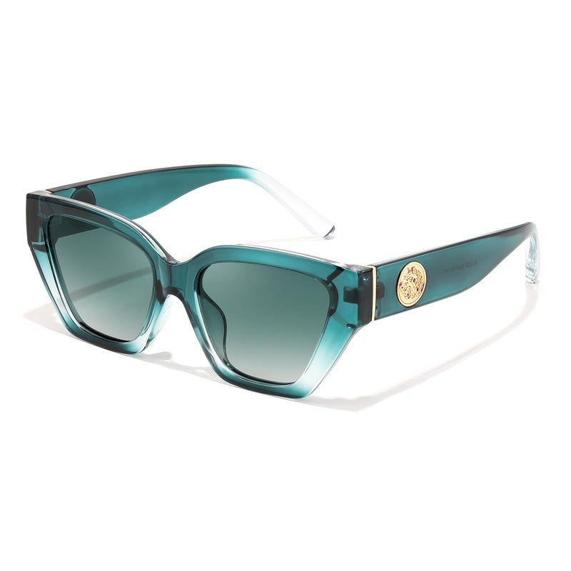 FEISEDY Women's Polarized Cat Eye Sunglasses - UV400 Protection, Trendy Design for Driving & Daily Wear B0299 Gradual Green - Image 1
